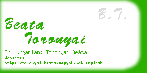 beata toronyai business card